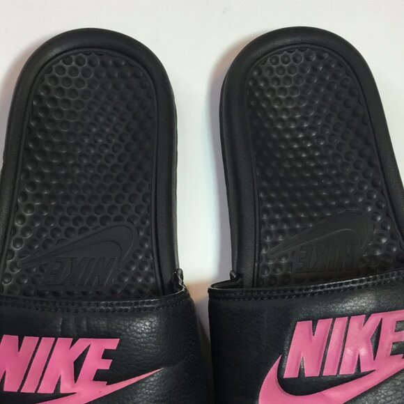 Nike Benassi JDI Slide Sandals Women's Size 9 Flip Flop Black Pink 343881-061 - Picture 7 of 9